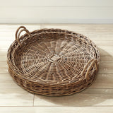 Napa Gray NORMANDY EXTRA LARGE LOW ROUND BASKETS, SET OF 2