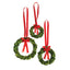 Napa Preserved boxwood BOXWOOD WREATHS WITH RED RIBBONS, SET OF 3