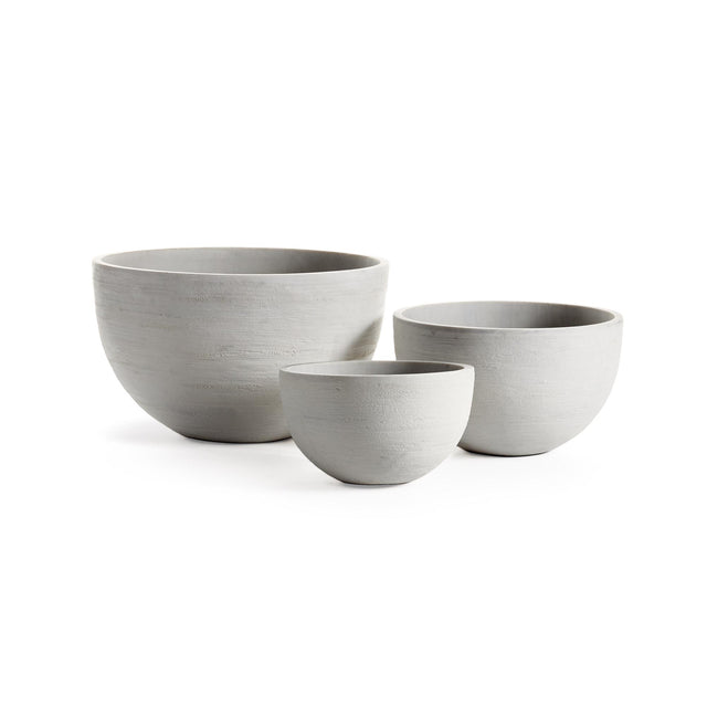 Napa White FIBRESTONE MALIBU LOW BOWLS, SET OF 3