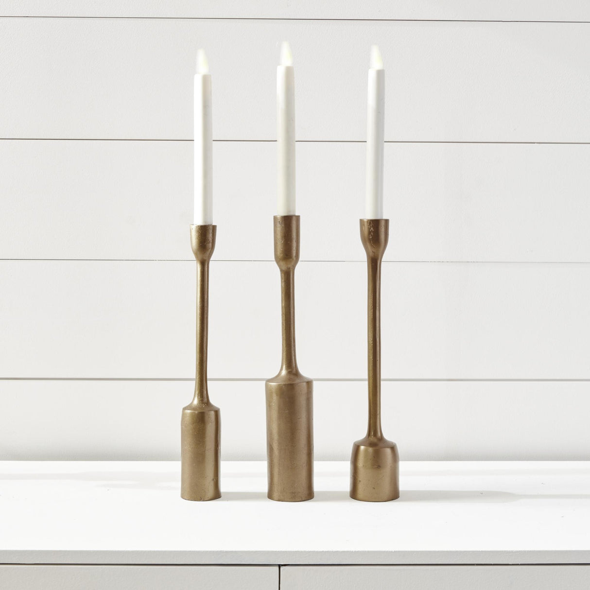 Napa Antique Brass INGE TAPER HOLDERS, SET OF 3