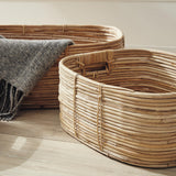 Napa Natural CANE RATTAN RECTANGULAR BASKETS, SET OF 3
