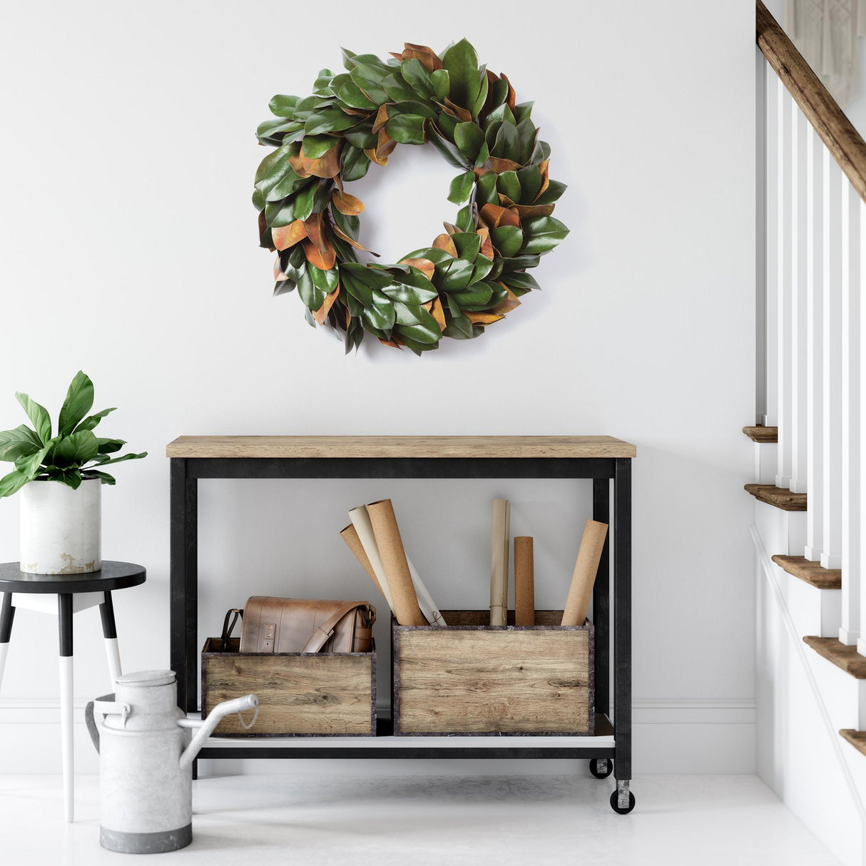 Napa  GRAND MAGNOLIA LEAF WREATH 24"