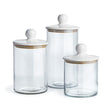 Napa Clear/Natural/White PETALUMA CANISTERS, SET OF 3