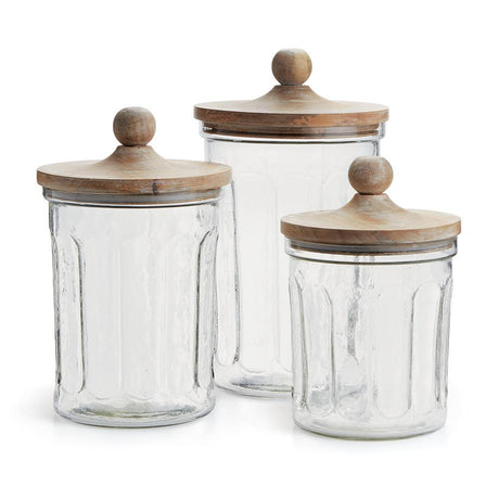 Napa Natural/Clear OLIVE HILL CANISTERS, SET OF 3