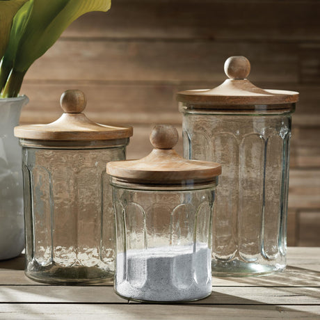 Napa Natural/Clear OLIVE HILL CANISTERS, SET OF 3