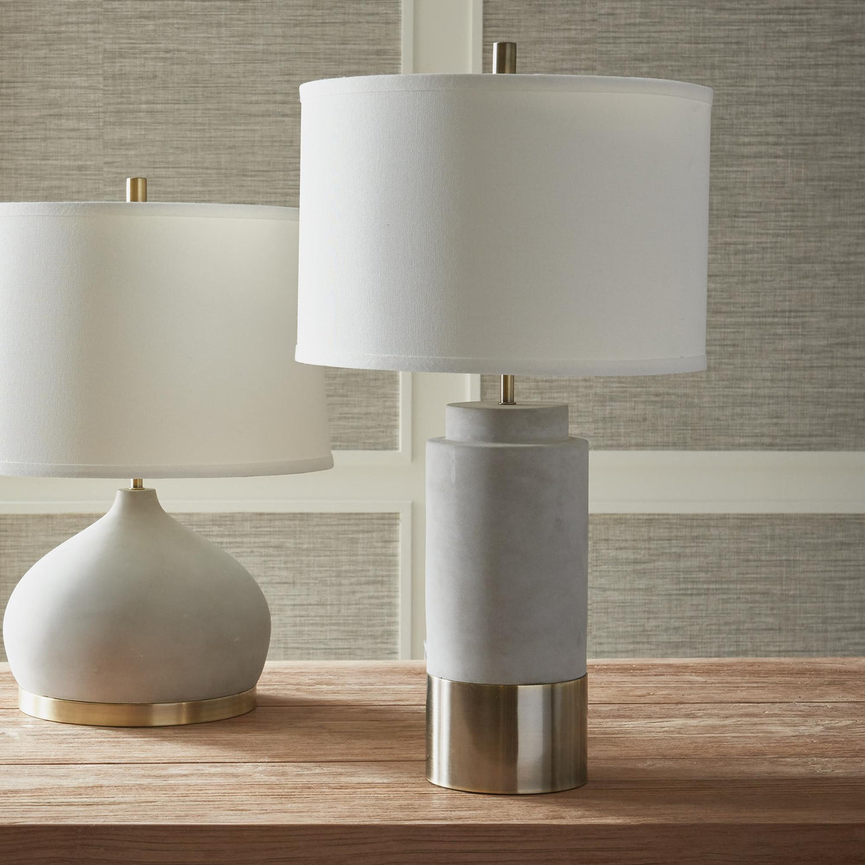 Napa Natural Concrete/Antique Bronze SCULLY CYLINDER LAMP
