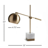 Napa White Marble/Brass GRAYDON DESK LAMP