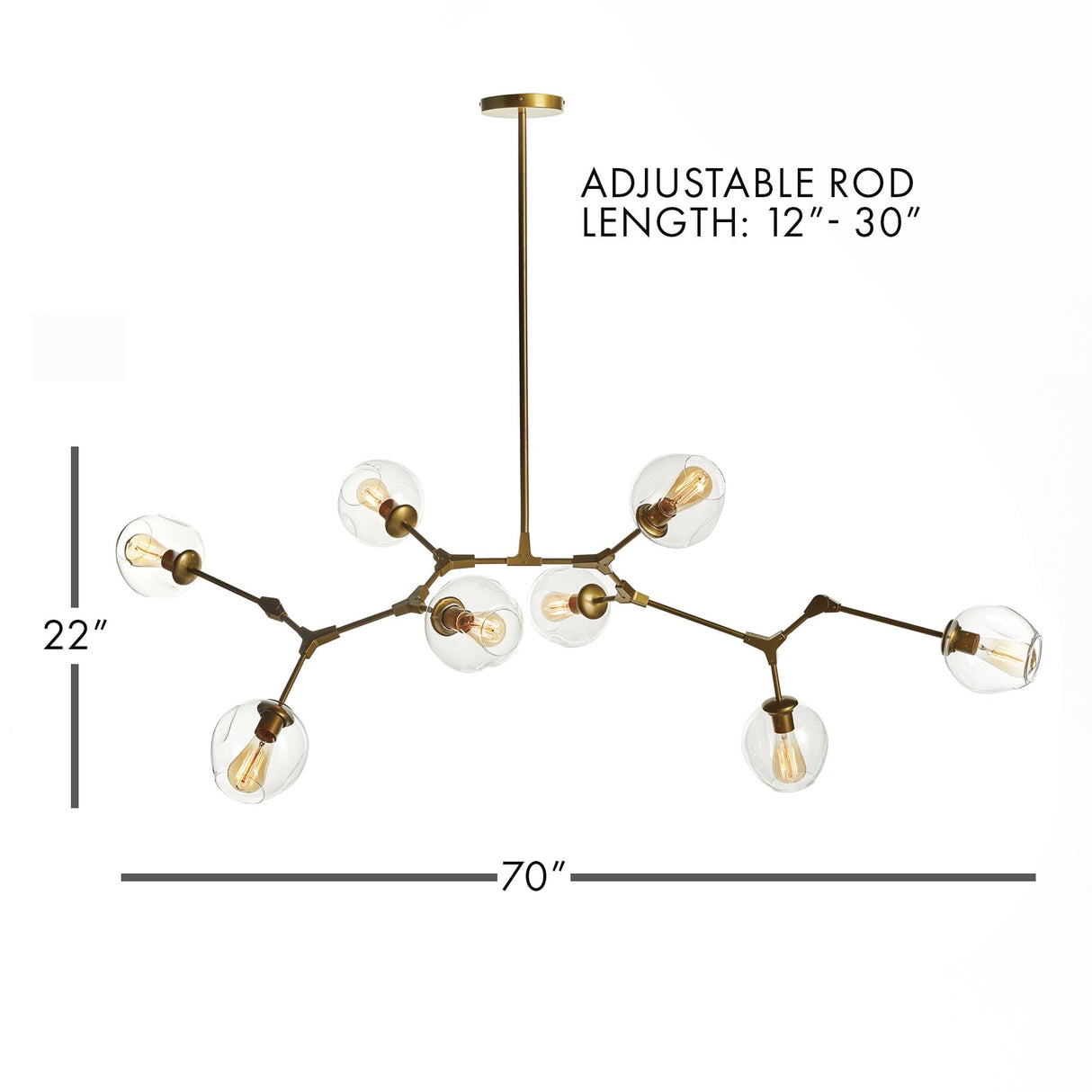 Napa Antique Brass DANIELLA GLOBE CHANDELIER