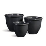 Napa Charcoal Gray GLAZELITE GARDEN POTS, SET OF 3