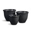 Napa Charcoal Gray GLAZELITE GARDEN POTS, SET OF 3