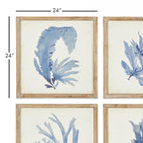 Napa  FRAMED CORAL WATERCOLOR PRINTS, SET OF 4