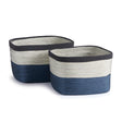 Napa White/Blue AYDEN RECTANGULAR BASKETS, SET OF 2