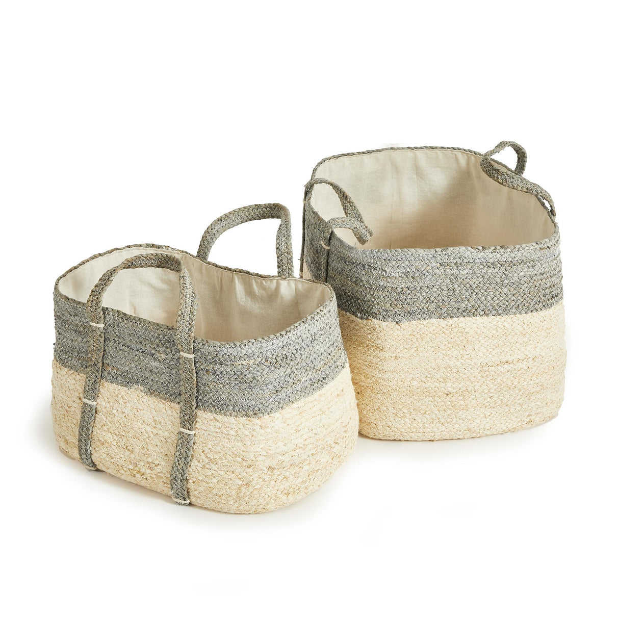 Napa Natural/Gray QUINN RECTANGULAR BASKETS, SET OF 2