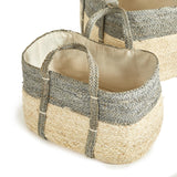 Napa Natural/Gray QUINN RECTANGULAR BASKETS, SET OF 2