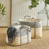 Napa Natural/Gray QUINN RECTANGULAR BASKETS, SET OF 2