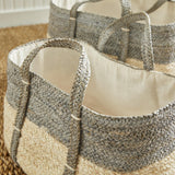 Napa Natural/Gray QUINN RECTANGULAR BASKETS, SET OF 2