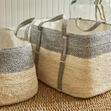 Napa Natural/Gray QUINN RECTANGULAR BASKETS, SET OF 2