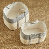 Napa Natural/Gray QUINN RECTANGULAR BASKETS, SET OF 2