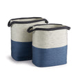 Napa White/Blue AYDEN BASKETS WITH HANDLES, SET OF 2