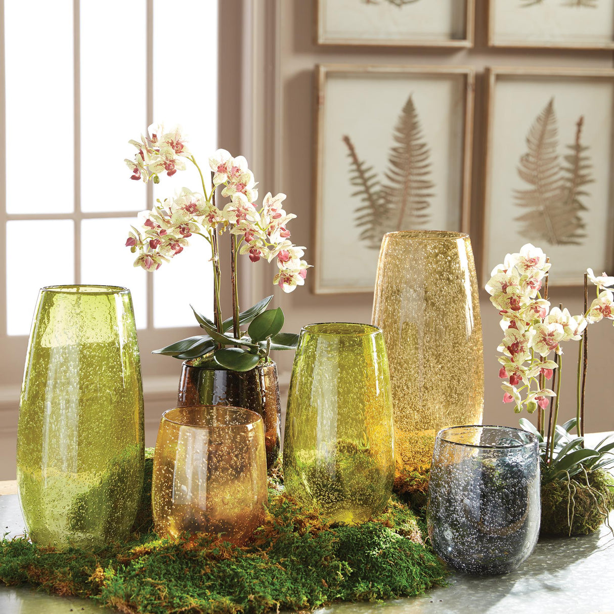 Napa White/Purple PHALAENOPSIS ORCHID DROP-IN 20"