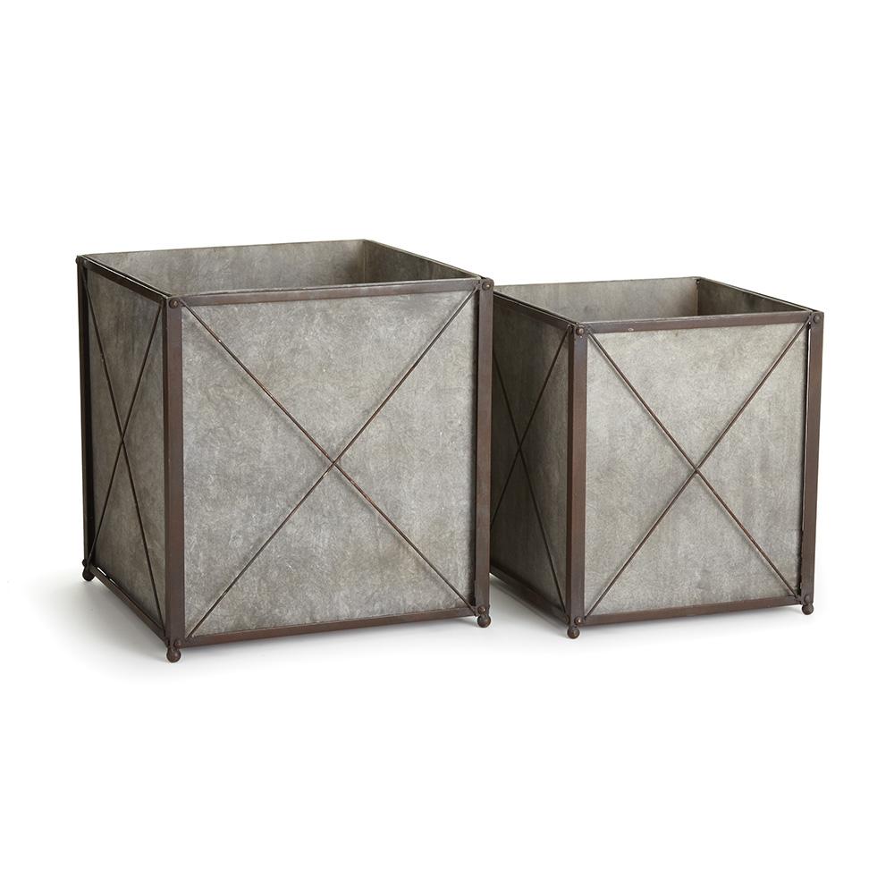 Napa Galvanized CEDAR RIDGE CACHEPOTS, SET OF 2