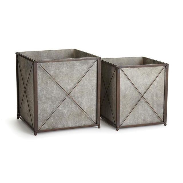 Napa Galvanized CEDAR RIDGE CACHEPOTS, SET OF 2