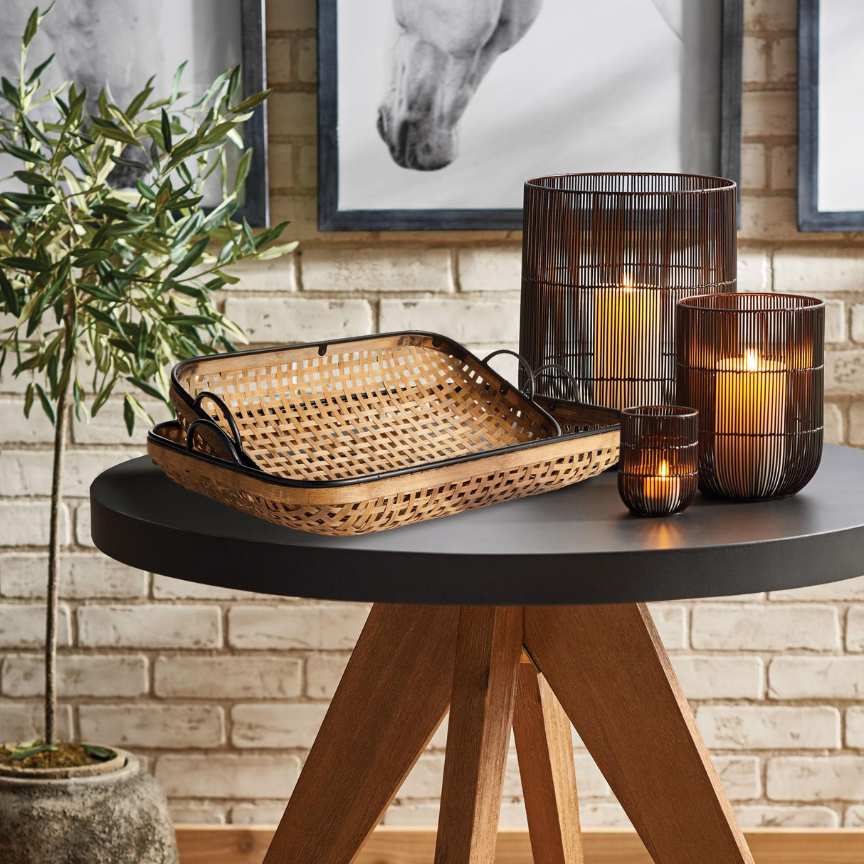 Napa Black/Gold AMHURST LANTERN LARGE