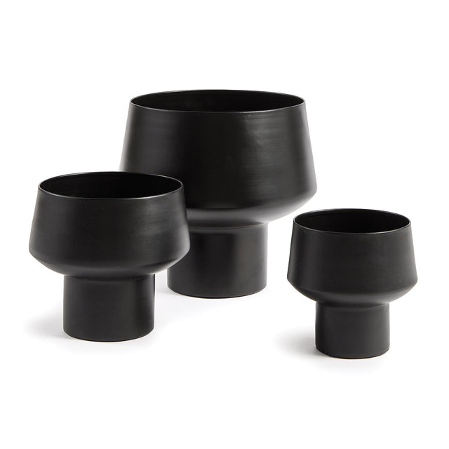 Napa Matte Black CYRUS CACHEPOTS, SET OF 3