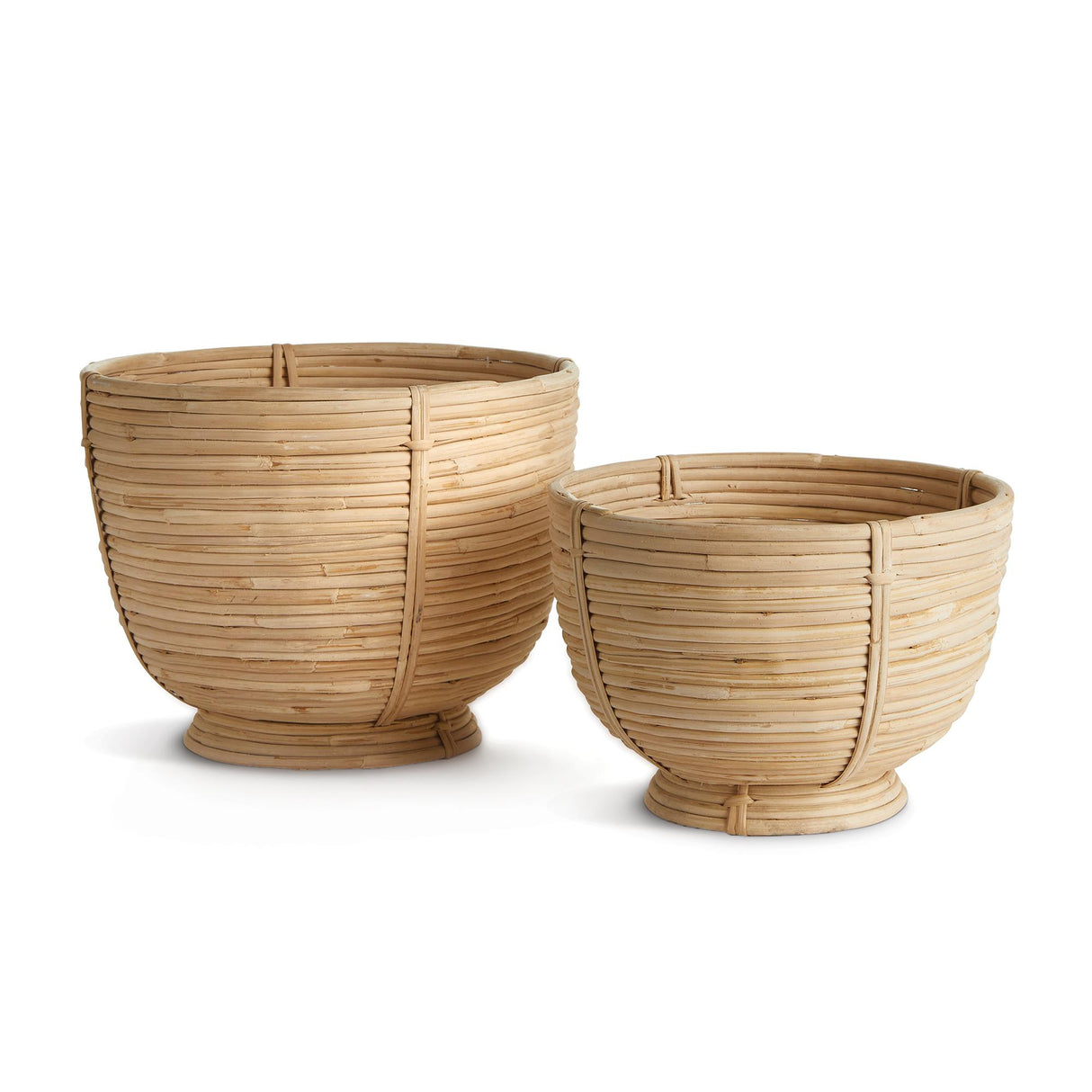 Napa Natural CANE RATTAN DECORATIVE FOOTED BOWLS, SET OF 2