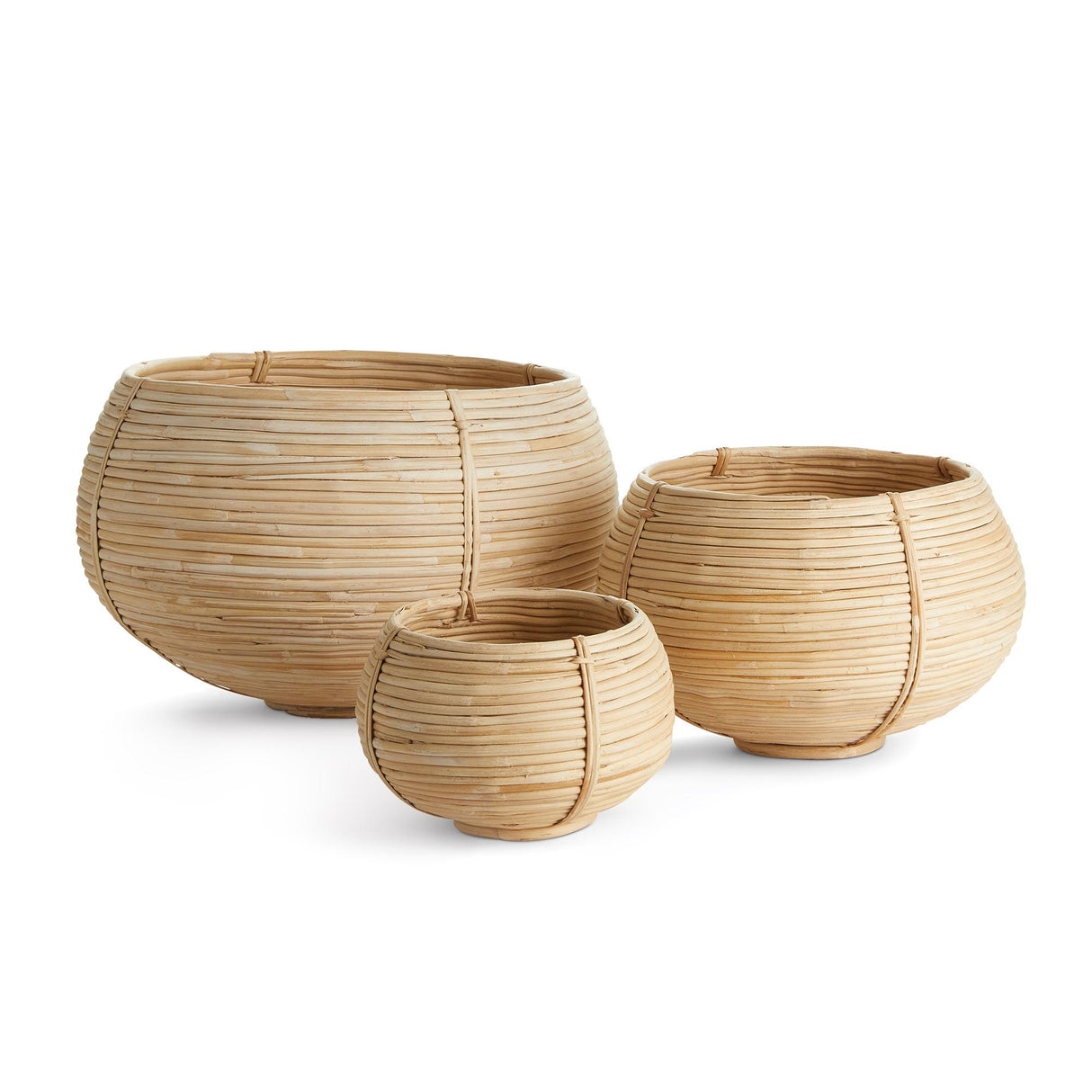 Napa Natural CANE RATTAN PLANT BASKETS, SET OF 3