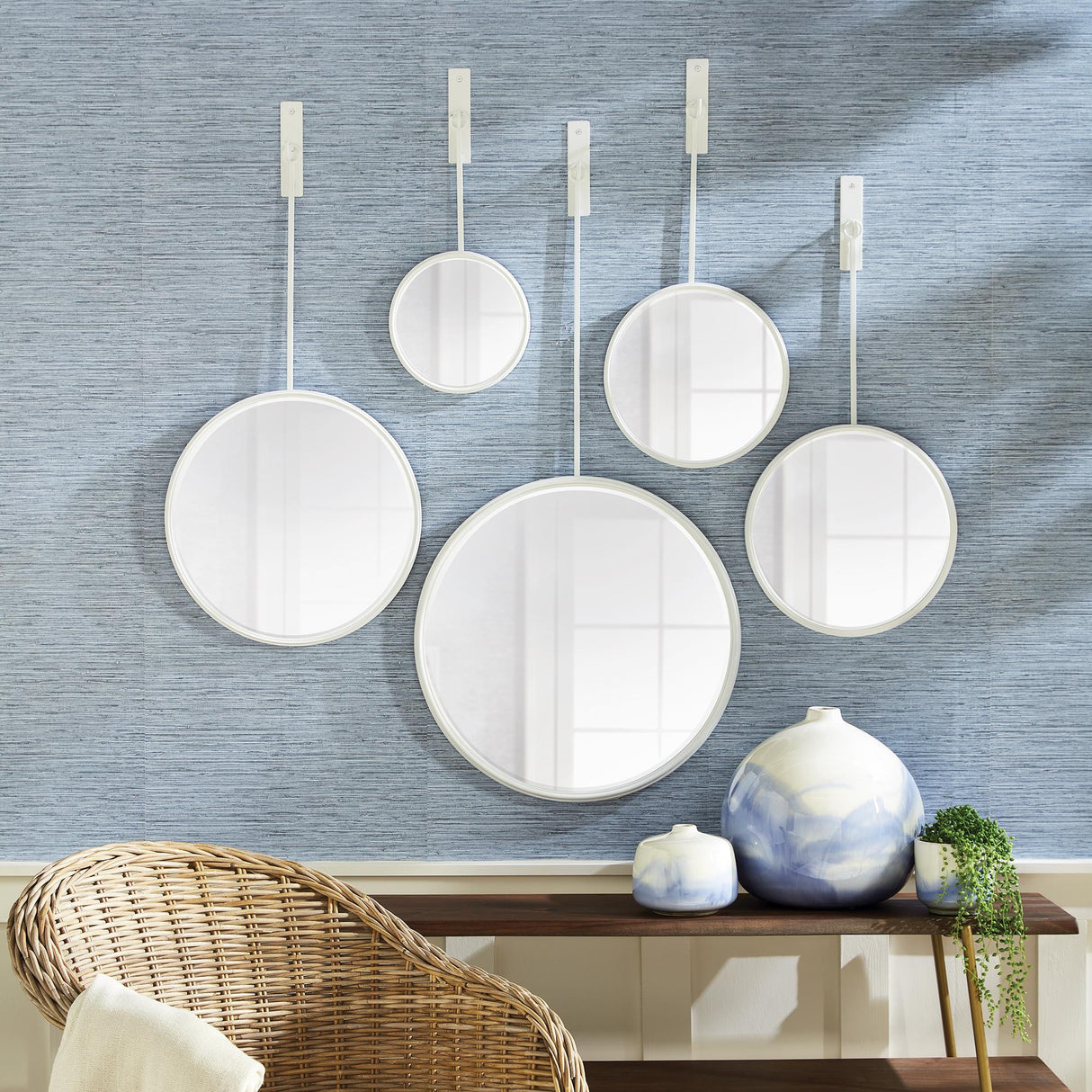 Napa White MAISON NOIR PENDULUM MIRRORS, SET OF 5