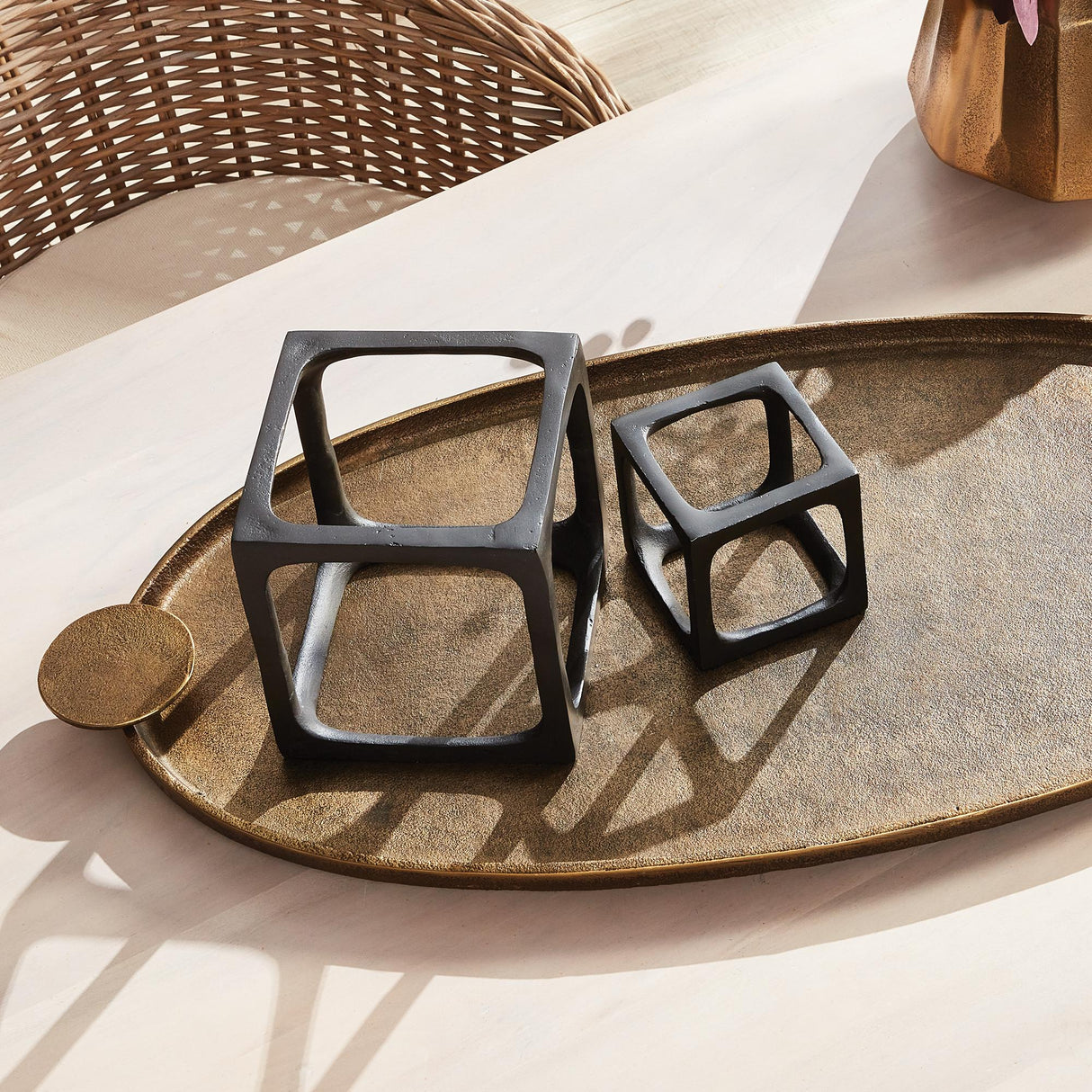Napa Black CUBIST SCULPTURES, SET OF 2