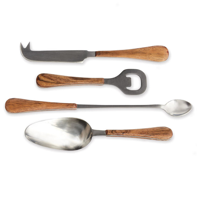 Napa Stainless Steel/Natural HAISLEY COCKTAIL ACCESSORIES, SET OF 4