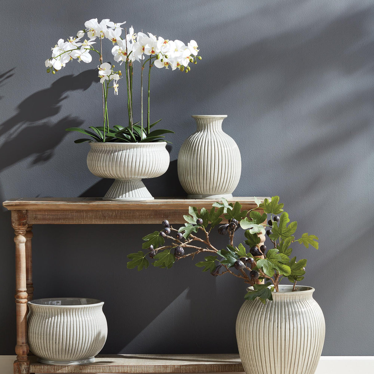Napa Gray GRAFFIO DECORATIVE FOOTED BOWL