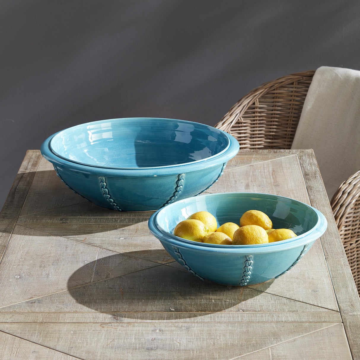 Napa Aqua POSITANO SHALLOW DECORATIVE BOWL