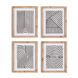 Napa Includes mat ACHROMATIC LINEAR PETITE PRINTS, SET OF 4