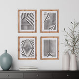 Napa Includes mat ACHROMATIC LINEAR PETITE PRINTS, SET OF 4