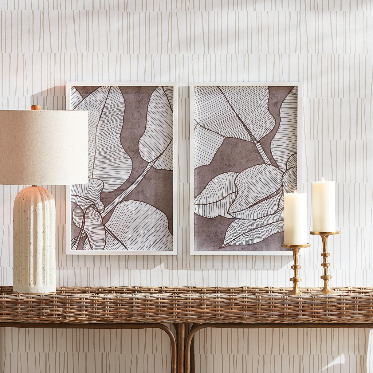 Napa  PALM LEAF PRINTS, SET OF 2