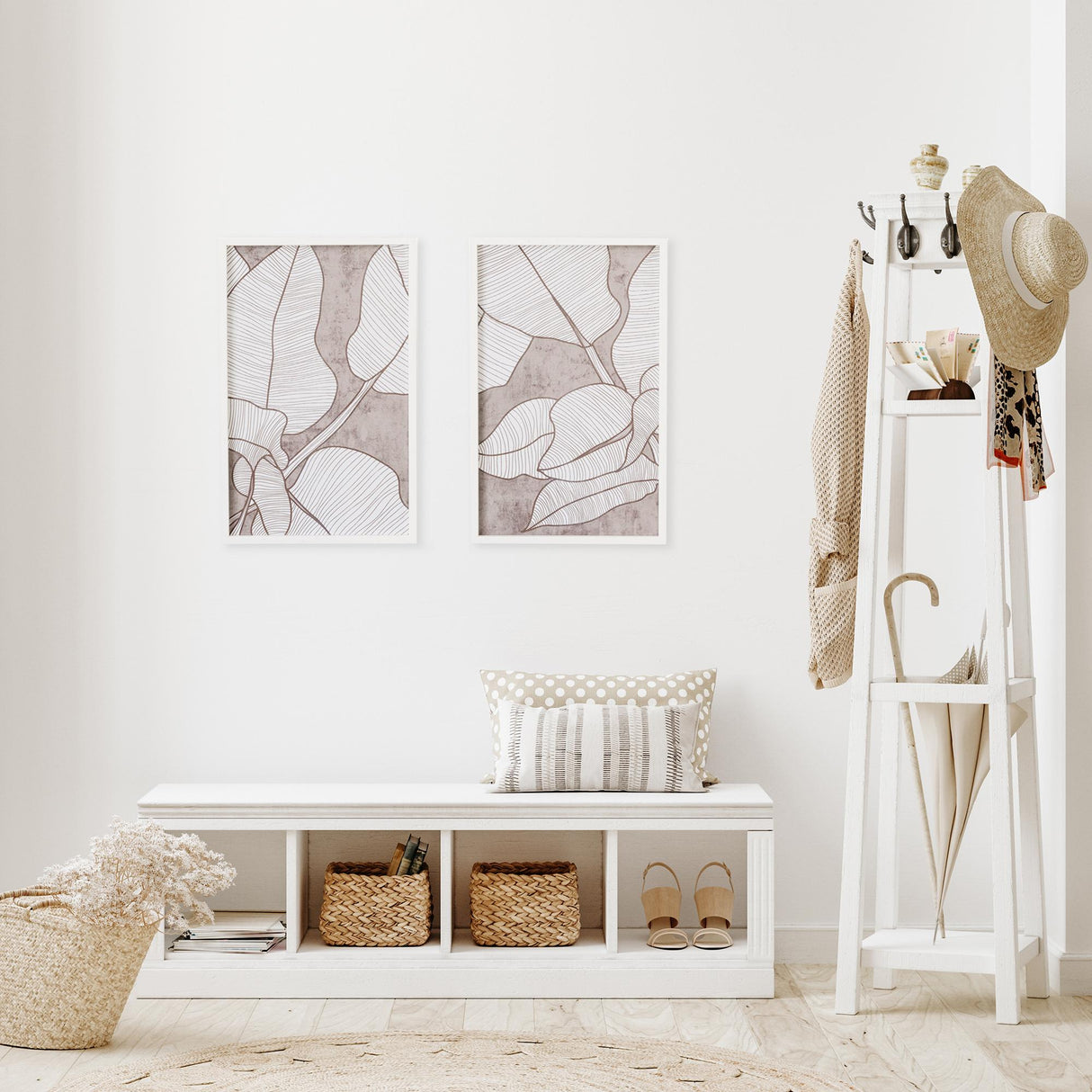 Napa  PALM LEAF PRINTS, SET OF 2