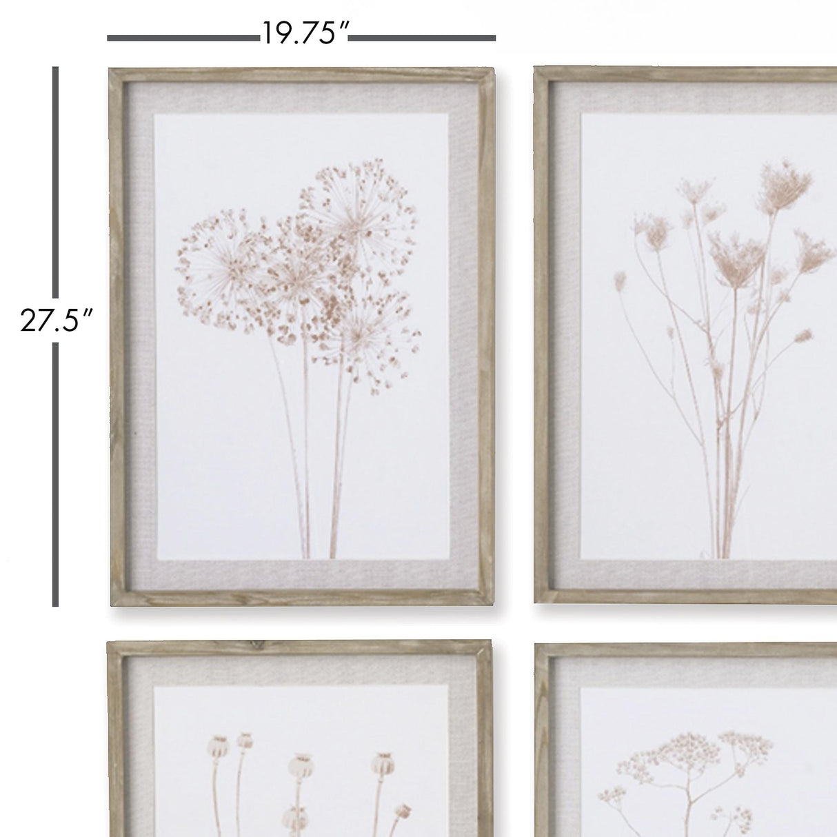 Napa Includes mat STYLIZED BOTANICAL PRINTS, SET OF 4