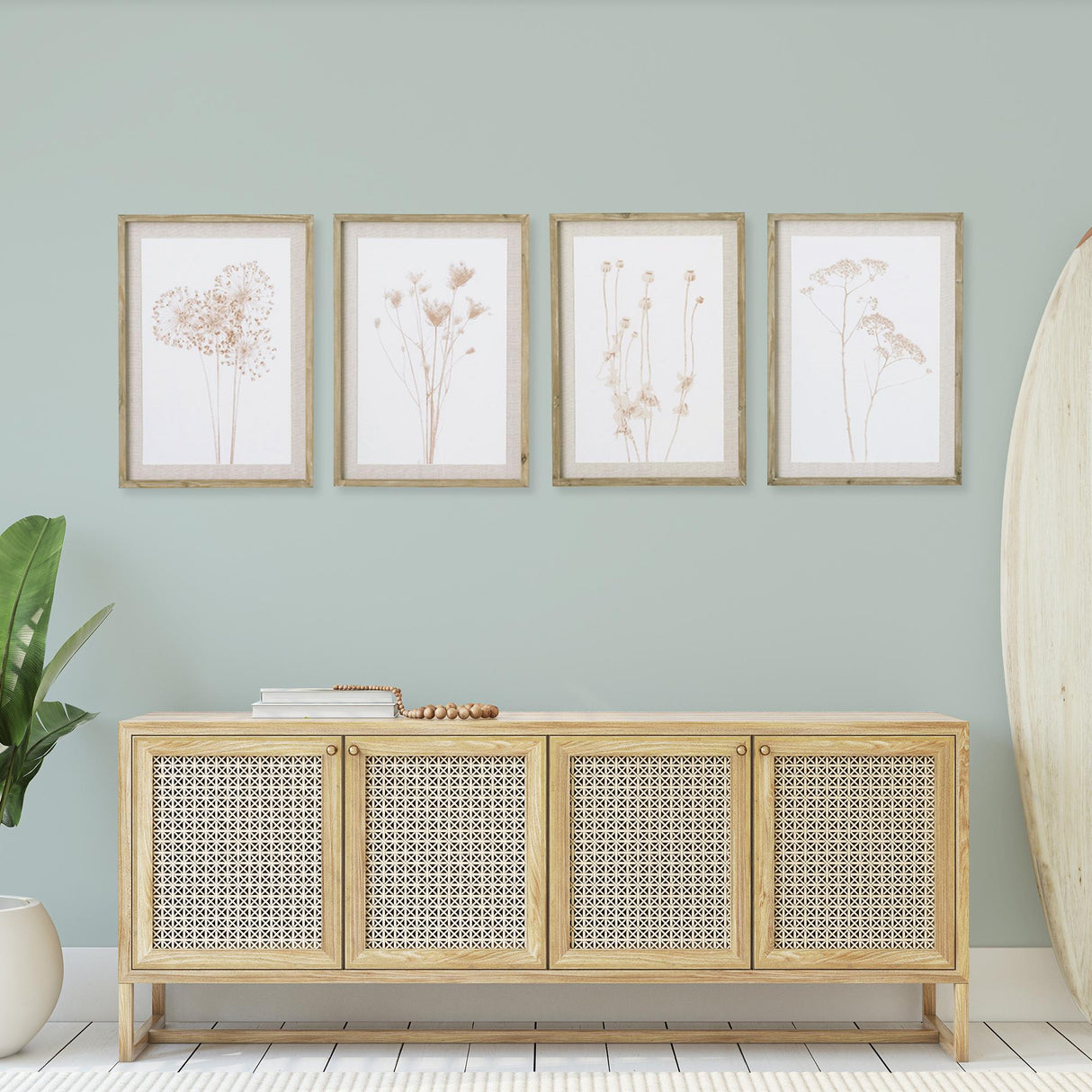 Napa Includes mat STYLIZED BOTANICAL PRINTS, SET OF 4