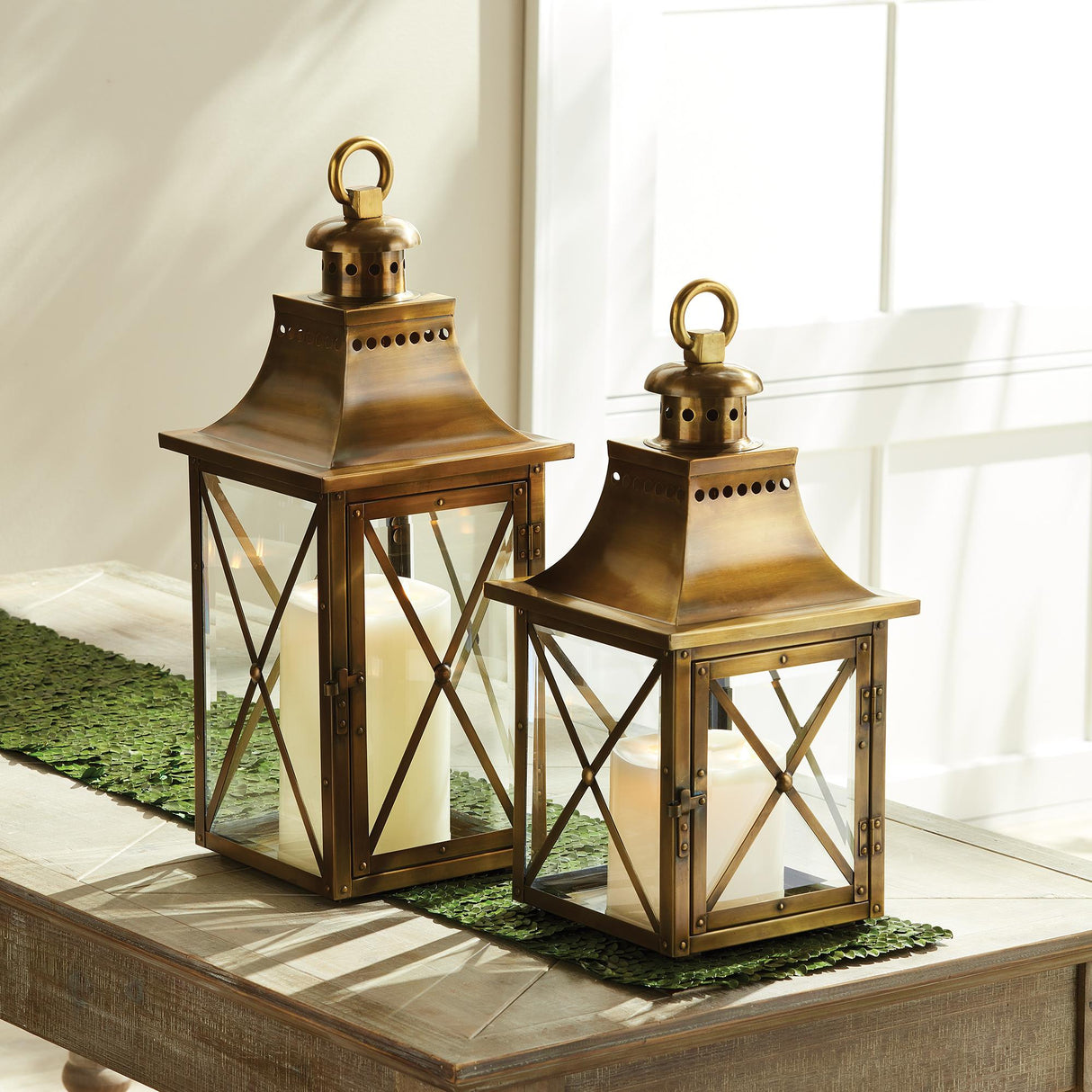 Napa Antique Brass HOMES LANTERN LARGE