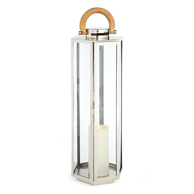 Napa Stainless Steel/Natural DOCKSIDE OUTDOOR LANTERN LARGE