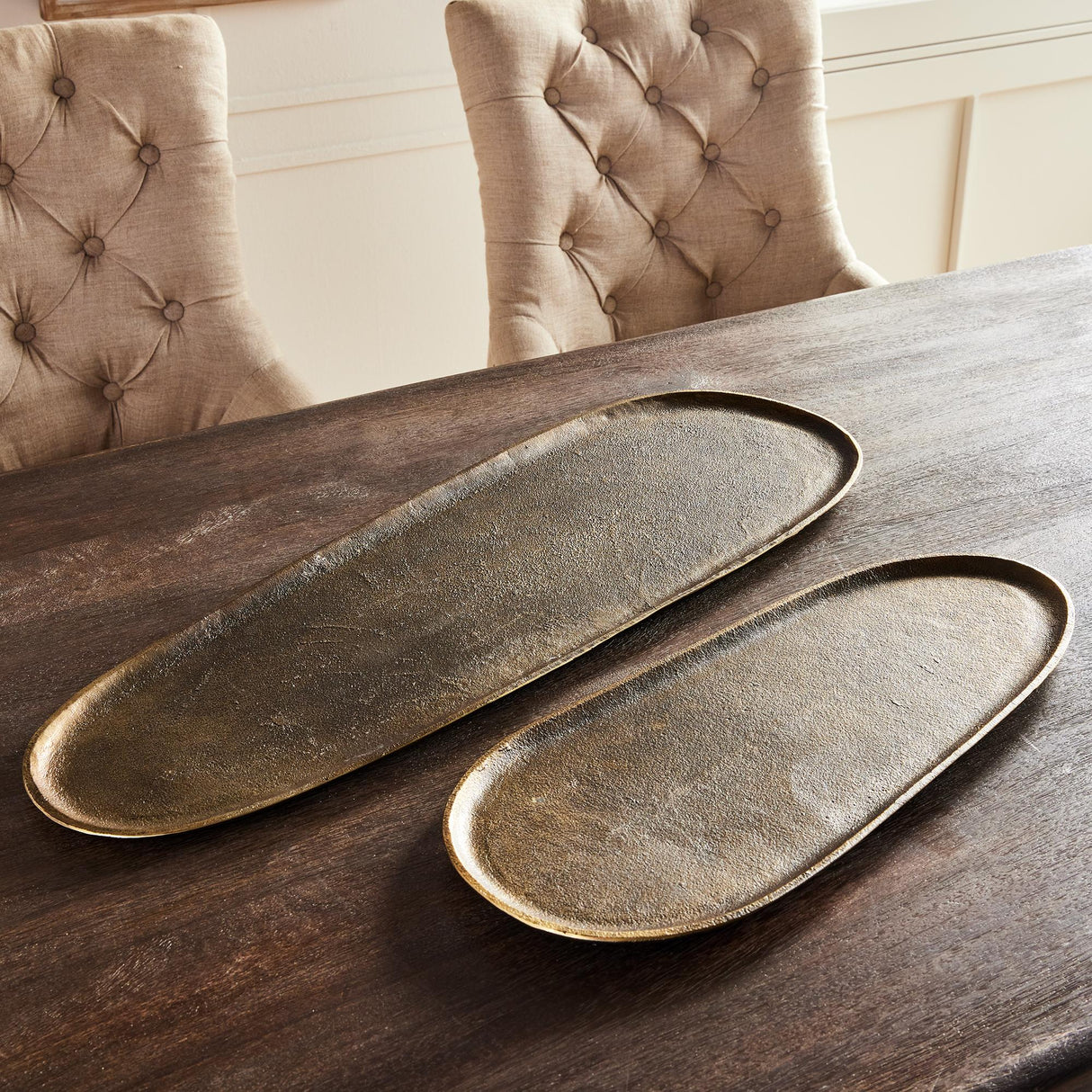 Napa Antique Brass ROSALINE DECORATIVE TRAYS, SET OF 2