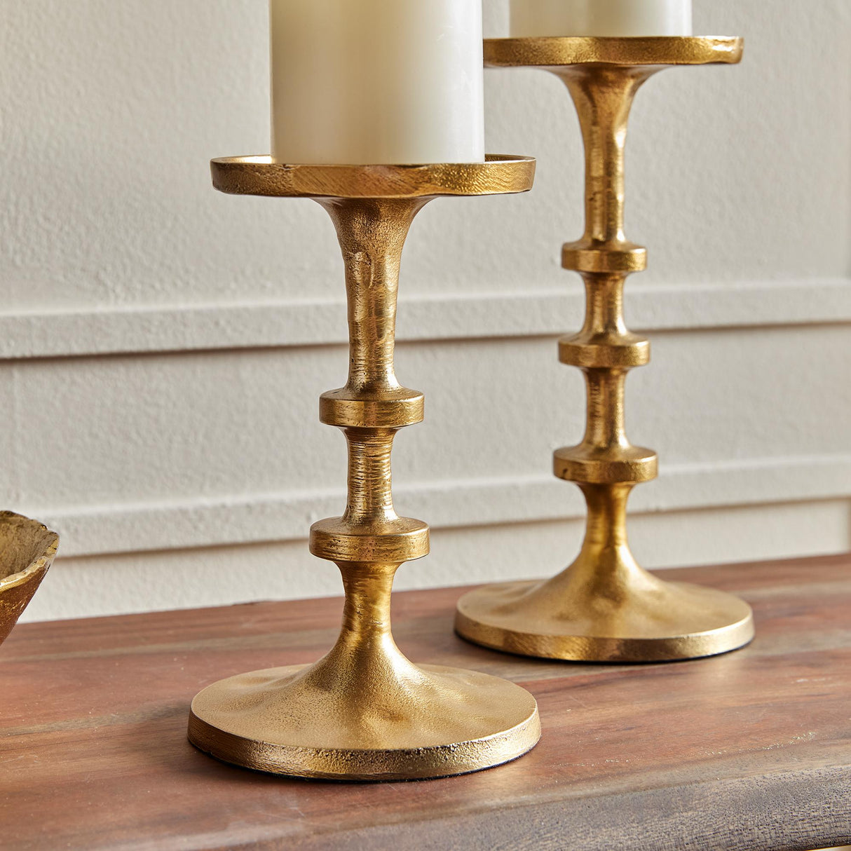 Napa Gold ABACUS PETITE CANDLE STANDS, SET OF 2
