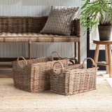 Napa Nature's Gray NORMANDY HALO RECTANGULAR BASKETS, SET OF 2