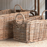 Napa Nature's Gray NORMANDY HALO RECTANGULAR BASKETS, SET OF 2