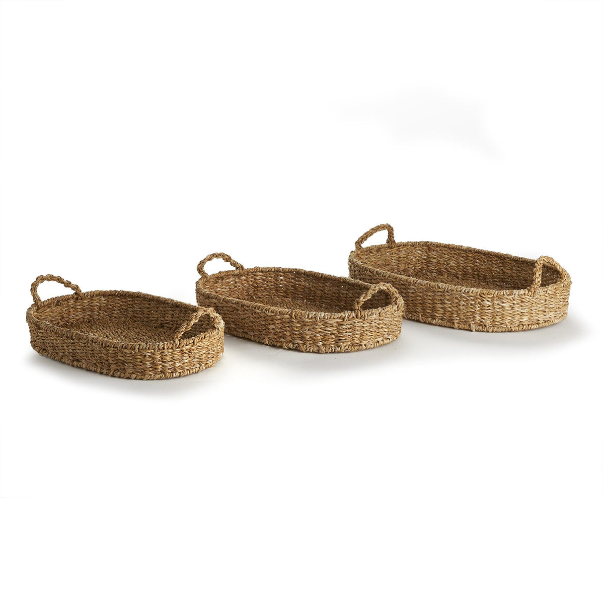 Napa Natural SEAGRASS OVAL TRAYS, SET OF 3