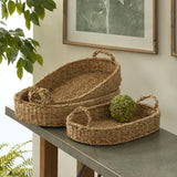 Napa Natural SEAGRASS OVAL TRAYS, SET OF 3