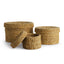 Napa Natural SEAGRASS ROUND LIDDED BASKETS, SET OF 3